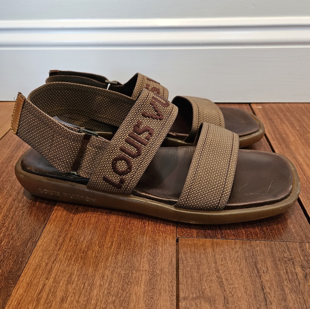 Louis Vuitton Brown Sandals with Adjustable Ankle Strap - Picture 2 of 9